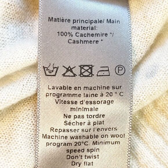 Zadig & Voltaire Elya Cashmere Strass Embellished Sweater in Sugar Size M - Picture 13 of 15